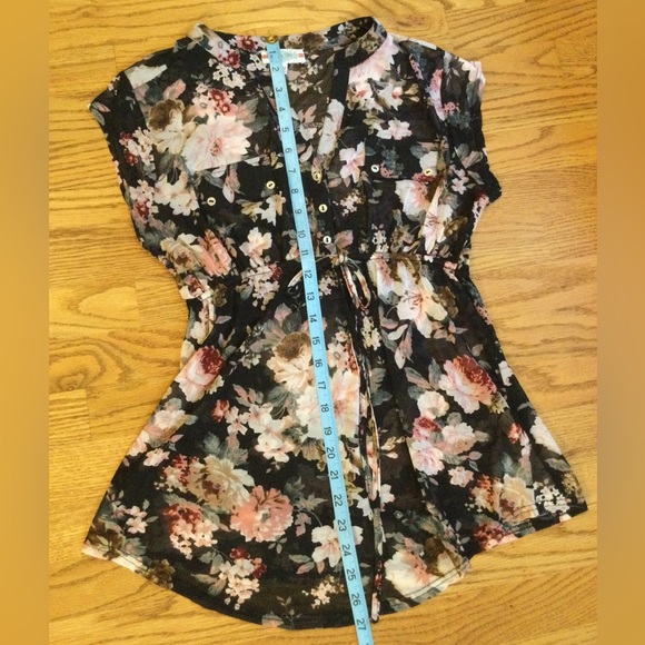 🌟5xHP!🌟 Aria Blue Maternity | Sheer Floral Top - Picture 7 of 7